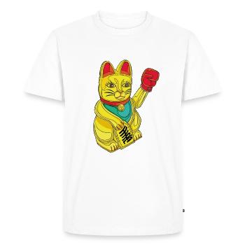 CHAT BOXEUR - T-shirt Premium bio Homme - blanc - Devant - Nico (187cm)