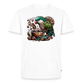 Perruche moine Perroquet quaker Perruche moine café - T-shirt Premium bio Homme - blanc - Devant - Nico (187cm)