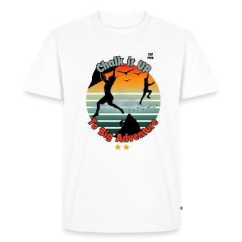 Chalk it Up To Big Adventure - Men's Premium Organic T-Shirt - white - Front - Nico (187cm)