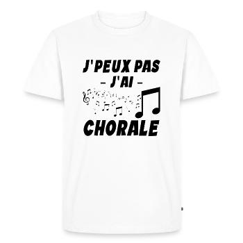 Je Peux Pas J'ai Chorale - T-shirt Premium bio Homme - blanc - Devant - Nico (187cm)