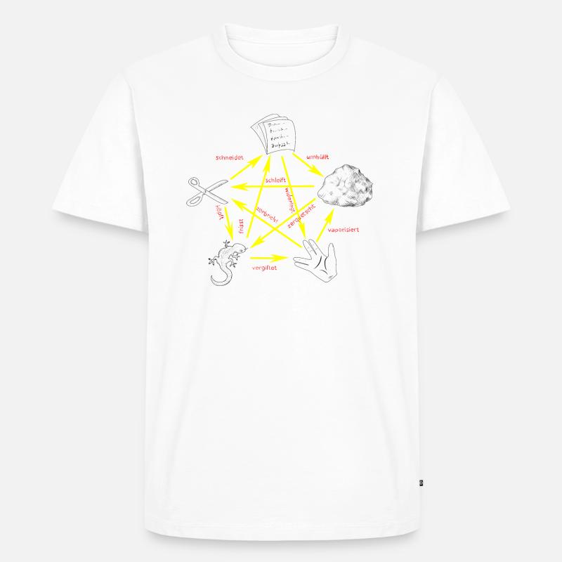 Schere Stein Papier Echse Spock - Männer Premium Bio T-Shirt - Weiß