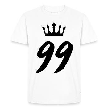 99 Couronne numérique - T-shirt Premium bio Homme - blanc - Devant - Nico (187cm)