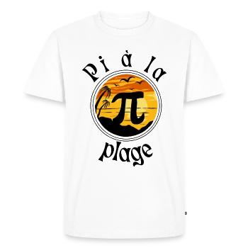 Pi à la plage été Maths Humour - T-shirt Premium bio Homme - blanc - Devant - Nico (187cm)