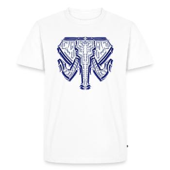 Elephant Drawing Style Tattoo Calligraphy - Men's Premium Organic T-Shirt - white - Front - Nico (187cm)