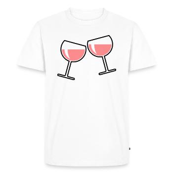 2 Rosé Wine Glasses (Cheers / Round / Closed / 2C) - Men's Premium Organic T-Shirt - white - Front - Nico (187cm)