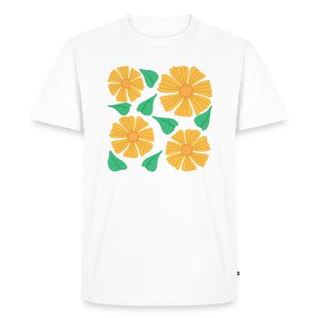 yellow flowers - Men's Premium Organic T-Shirt - white - Front - Nico (187cm)