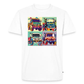 Unimog - Modern - Warhol - Outil motorisé universel - T-shirt Premium bio Homme - blanc - Devant - Nico (187cm)