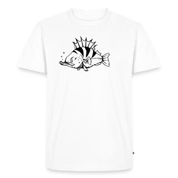 Perch veteran for anglers - Men's Premium Organic T-Shirt - white - Front - Nico (187cm)