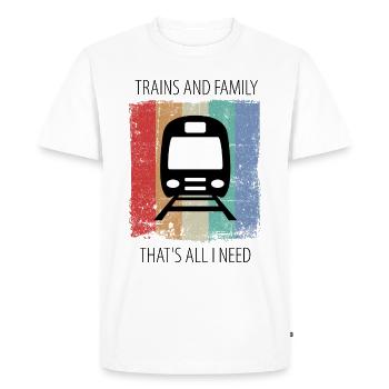 Train Railway Railroad Worker Trains Train Driver - Men's Premium Organic T-Shirt - white - Front - Nico (187cm)