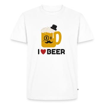 J'aime la bière - T-shirt Premium bio Homme - blanc - Devant - Nico (187cm)