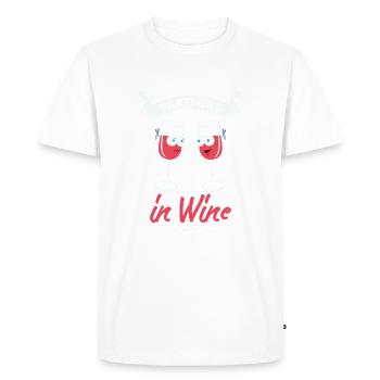 Partenaires dans wine drôle de cadeau amateurs de vin - T-shirt Premium bio Homme - blanc - Devant - Nico (187cm)