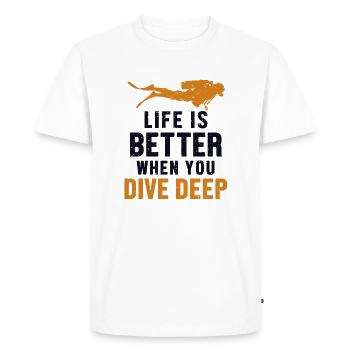 La vie est meilleure lorsque vous plongez dans des lunettes profondes - T-shirt Premium bio Homme - blanc - Devant - Nico (187cm)