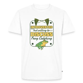 Introverti mais prêt à discuter de la capture de grenouilles - T-shirt Premium bio Homme - blanc - Devant - Nico (187cm)