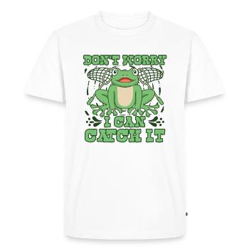Ne t’inquiète pas, je peux l’attraper Crapaud rainette - T-shirt Premium bio Homme - blanc - Devant - Nico (187cm)