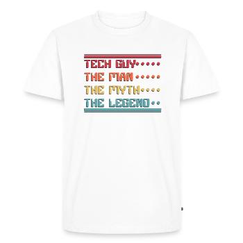 Tech Guy Man Mythe Légende Opérations informatiques Administrateur - T-shirt Premium bio Homme - blanc - Devant - Nico (187cm)