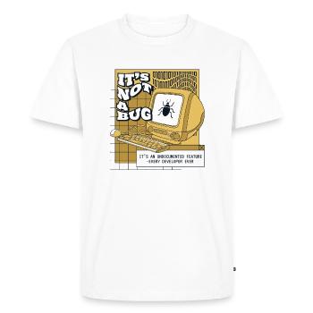 Ce n’est pas un bug non documenté développeur de fonctionnalités - T-shirt Premium bio Homme - blanc - Devant - Nico (187cm)
