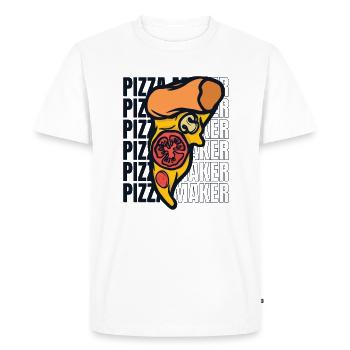 Fabricant de pizza Four à pizza Plateau à pizza Fabricant de pizza - T-shirt Premium bio Homme - blanc - Devant - Nico (187cm)