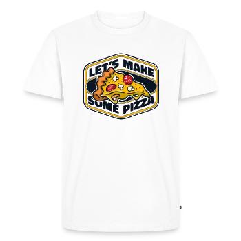 Faisons de la pizza plateau de pizza pizza pizza four pizza - T-shirt Premium bio Homme - blanc - Devant - Nico (187cm)