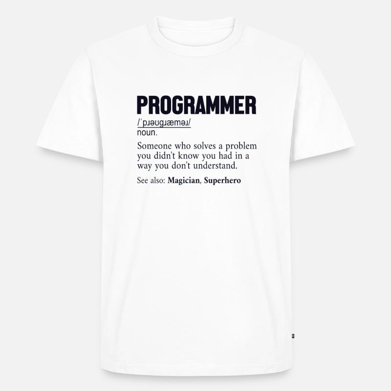Programmer Definition Softwareentwickler Coder - Männer Premium Bio T-Shirt - Weiß