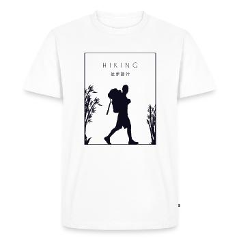 Hiking Chinese Hanzi Hiking Trekking Mountain Hiking - Men's Premium Organic T-Shirt - white - Front - Nico (187cm)