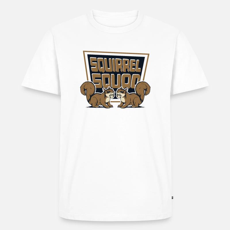 Squirrel Squad Squirrel Fuchshörnchen Eichhörnchen - Männer Premium Bio T-Shirt - Weiß