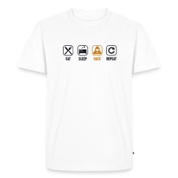 Manger Sommeil Hack Répéter Renifleur Ingénierie sociale - T-shirt Premium bio Homme - blanc - Devant - Nico (187cm)
