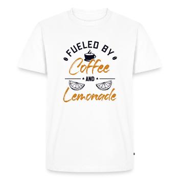 Alimenté par le café et la limonade Limonade - T-shirt Premium bio Homme - blanc - Devant - Nico (187cm)