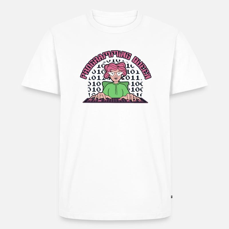 Programming Queen Softwareentwickler Developer - Männer Premium Bio T-Shirt - Weiß