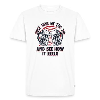 Donnez-moi juste le conseil et voyez comment ça se sent Barman - T-shirt Premium bio Homme - blanc - Devant - Nico (187cm)