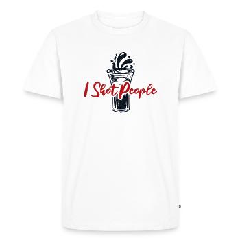 I Shot People Barman Bartender Mixologist - Men's Premium Organic T-Shirt - white - Front - Nico (187cm)