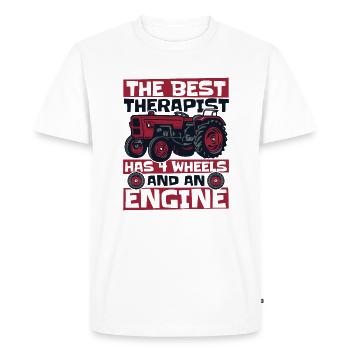 The Best Therapist Has 4 Wheels Bauer Biobauer - Men's Premium Organic T-Shirt - white - Front - Nico (187cm)