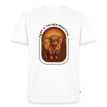 Hairy Is The New Beautiful Highland Cow Highland - Men's Premium Organic T-Shirt - white - Front - Nico (187cm)