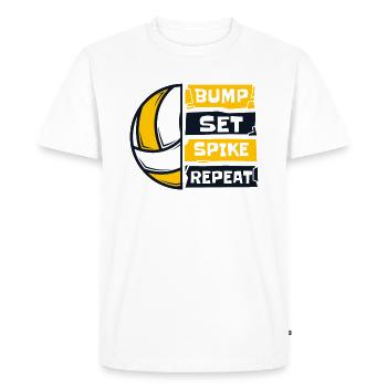 Bump Set Spike Repeat Volleyball Freak Volleyball - T-shirt Premium bio Homme - blanc - Devant - Nico (187cm)