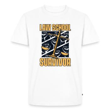 Survivant de la faculté de droit Procureur général Juridique - T-shirt Premium bio Homme - blanc - Devant - Nico (187cm)