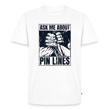 Posez-moi des questions sur l’exercice de lutte à mains nues des lignes d’épingles - T-shirt Premium bio Homme - blanc - Devant - Nico (187cm)