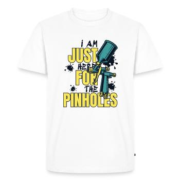 Juste ici pour les trous d'épingle, spray pour voiture automobile - T-shirt Premium bio Homme - blanc - Devant - Nico (187cm)