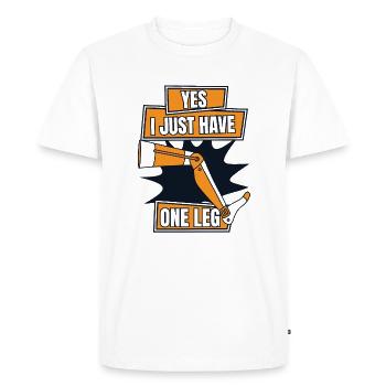Oui, je n’ai qu’une seule jambe, jambes artificielles, jambe d’utilisateur - T-shirt Premium bio Homme - blanc - Devant - Nico (187cm)