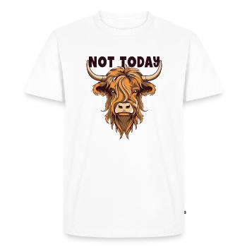 Pas aujourd’hui Highland Vache Highland Génisse Highland Highland - T-shirt Premium bio Homme - blanc - Devant - Nico (187cm)