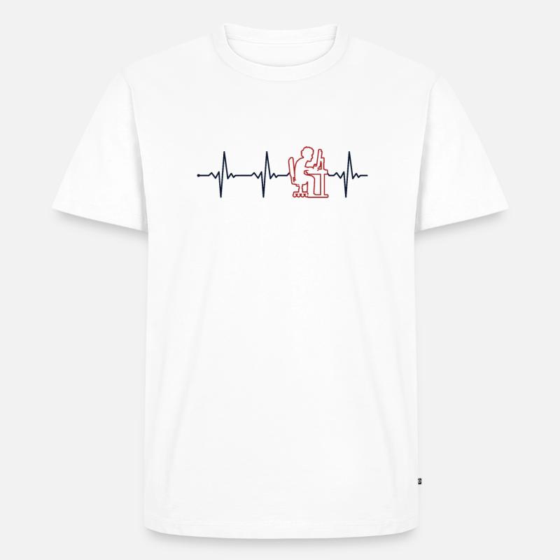 Programmer Heartbeat Softwareentwickler Coder - Männer Premium Bio T-Shirt - Weiß