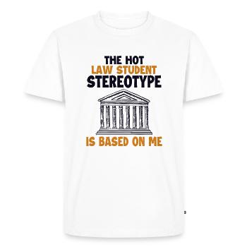 Stéréotype d’étudiant en droit chaud basé sur moi étudiants - T-shirt Premium bio Homme - blanc - Devant - Nico (187cm)