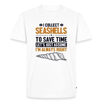 Coquillages Supposons que j’aie raison Coquillage Coquillage - T-shirt Premium bio Homme - blanc - Devant - Nico (187cm)