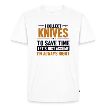 Couteaux Supposons que j’ai raison Couteau de boucher Couteau - T-shirt Premium bio Homme - blanc - Devant - Nico (187cm)