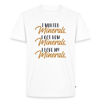 Minéraux Amour Géologue Pierre Collectionneur Minéral - T-shirt Premium bio Homme - blanc - Devant - Nico (187cm)