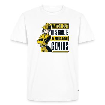 Cette fille est une nucléaire Genuis Energy Nuclear - T-shirt Premium bio Homme - blanc - Devant - Nico (187cm)