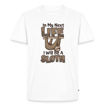 In My Next Life I Will Be A Sloth Pilosa Folivora - Men's Premium Organic T-Shirt - white - Front - Nico (187cm)