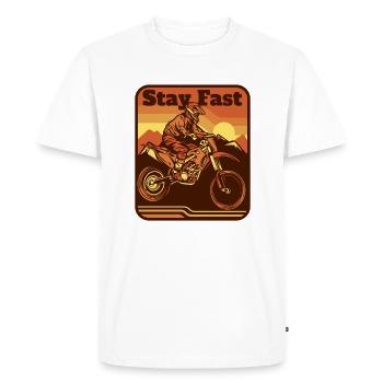 Restez rapide Pilotes de Supermotard de course de moto - T-shirt Premium bio Homme - blanc - Devant - Nico (187cm)