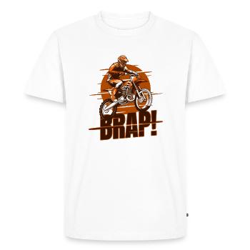 Brap ! Course Supermotard Moto Pilotes Motocross - T-shirt Premium bio Homme - blanc - Devant - Nico (187cm)