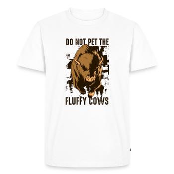Ne caressez pas les vaches duveteuses Bison d’Amérique Buffalo - T-shirt Premium bio Homme - blanc - Devant - Nico (187cm)