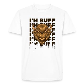 Je suis un amoureux du bison américain Buffalo Bovinae - T-shirt Premium bio Homme - blanc - Devant - Nico (187cm)