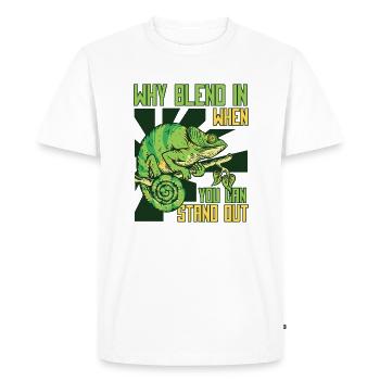 Why Blend In When You Can Stand Out Panther - Men's Premium Organic T-Shirt - white - Front - Nico (187cm)